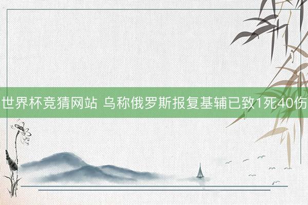 世界杯竞猜网站 乌称俄罗斯报复基辅已致1死40伤