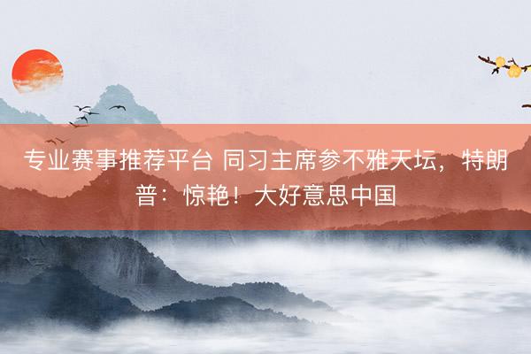 专业赛事推荐平台 同习主席参不雅天坛，特朗普：惊艳！大好意思中国