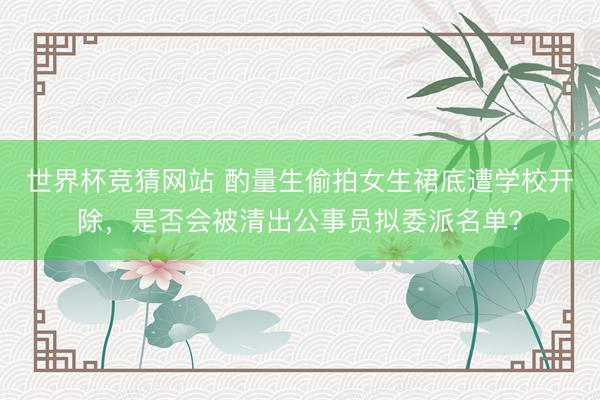 世界杯竞猜网站 酌量生偷拍女生裙底遭学校开除，是否会被清出公事员拟委派名单？