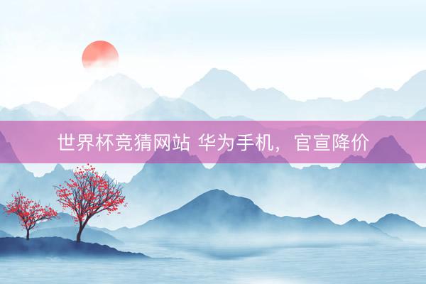 世界杯竞猜网站 华为手机，官宣降价