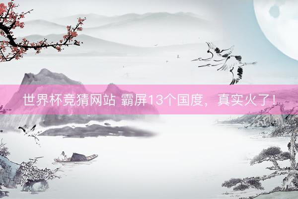 世界杯竞猜网站 霸屏13个国度,真实火了!
