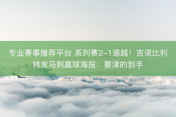专业赛事推荐平台 系列赛2-1逾越!吉诺比利转发马刺赢球海报:要津的到手