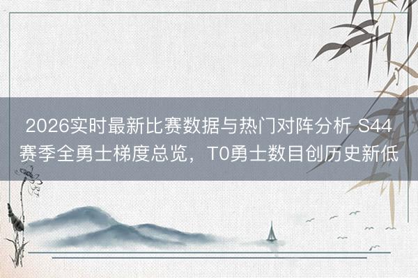 2026实时最新比赛数据与热门对阵分析 S44赛季全勇士梯度总览，T0勇士数目创历史新低